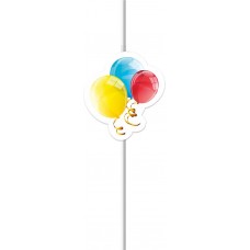 Соломки для напитков PROCOS Sparkling Balloons, с декорацией Арт. 88156, 6шт, Китай