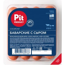 Купить Сосиски PIT-PRODUCT Баварские с сыром, высший сорт, 336г, Россия, 336 г в Ленте
