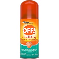 Купить Средство репеллентное OFF Smooth&Dry от комаров аэроз. упак., Польша, 100 мл в Ленте