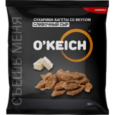 Сухарики-багеты ржано-пшеничные O'KEICH со вкусом Сливочный сыр, 50г, Россия, 50 г