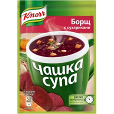 Суп KNORR Чашка супа Борщ с сухариками, 14,8г, Россия, 14,8 г
