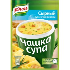 Суп KNORR Чашка супа Сырный суп с сухариками, 15,6г, Россия, 15,6 г