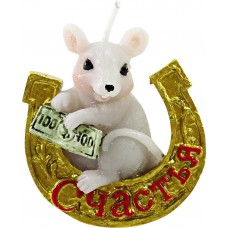 Купить Свеча HOMECLUB Мышка с пожеланиями 5см, дизайн в асс. CG1020W, Китай в Ленте