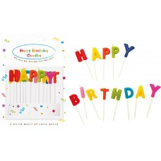 Купить Свечи-буквы для торта PROCOS Party Essentials Happy Birthday Арт. 9191, 13шт, Китай в Ленте