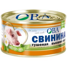 Свинина тушеная ОВА 1-й сорт ГОСТ, 325г, Россия, 325 г
