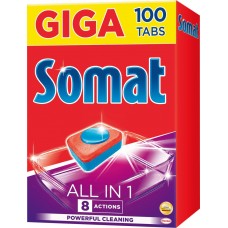 Купить Таблетки для посудомоечной машины SOMAT All in 1, 100шт, Германия в Ленте