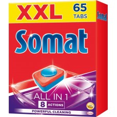 Таблетки для посудомоечной машины SOMAT All in 1, 65шт, Германия, 65 шт
