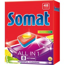 Таблетки для посудомоечной машины SOMAT All in 1 Лимон и Лайм, 48шт, Германия, 48 шт