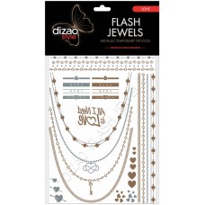 Купить Тату DIZAO Flash Jewels Любовь Прем золотые и серебряные временные, Китай в Ленте