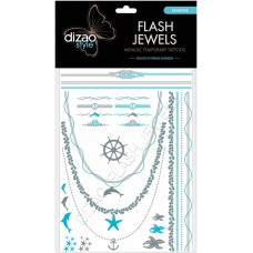 Купить Тату DIZAO Flash Jewels Морская прем золотые и серебряные временные, Китай в Ленте