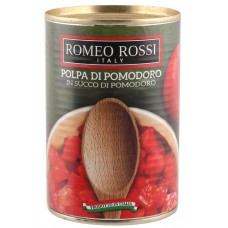 Купить Томаты ROMEO ROSSI кусочками в томатном соке, Италия, 400 г в Ленте