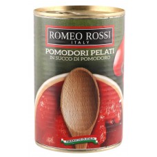 Купить Томаты ROMEO ROSSI очищенные в томатном соке, Италия, 400 г в Ленте