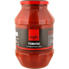 Томаты в томатном соке VEGDA неочищенные, 1,5кг, Россия, 1500 г