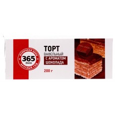 Купить Торт вафельный 365 ДНЕЙ с ароматом шоколада, 200г, Россия, 200 г в Ленте