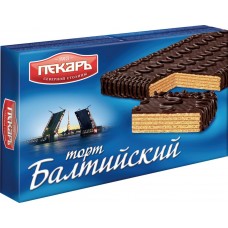 Торт вафельный ПЕКАРЬ Балтийский глазированный, 320г, Россия, 320 г