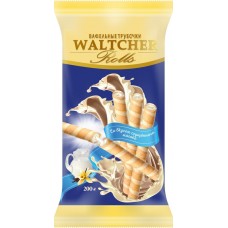 Трубочки вафельные WALTCHER Rolls со вкусом сгущенного молока, 200г, Россия, 200 г