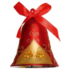 Купить Украшение елочное DECORIS Колокольчик, красный/вишневый/золотой, стекло Арт. 9120147, Китай в Ленте