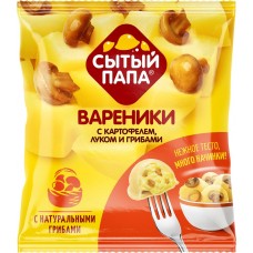 Вареники СЫТЫЙ ПАПА с картофелем, луком и грибами, 450г, Россия, 450 г