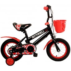 Купить Велосипед детский ACTIWELL Kids 12", от 3 до 5 лет, черно-красный, Арт. KID-ST12, Китай в Ленте