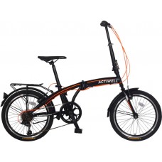 Купить Велосипед складной ACTIWELL Planet 20", 7 скоростей, черно-оранжевый, Арт. PLN20ST-U, Китай в Ленте