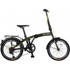 Купить Велосипед складной ACTIWELL Planet 20", 7 скоростей, черно-зеленый, Арт. PLN20ST-U, Китай в Ленте
