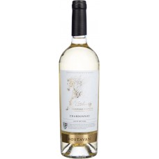 Вино BOSTAVAN Шардоне Кодру защ. геогр. указ. выдержанное белое сухое, 0.75л, Молдова, 0.75 L