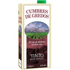 Вино CUMBRES DE GREDOS столовое красное полусладкое, 1л, Испания, 1 L