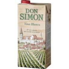 Вино DON SIMON Дон Симон столовое белое сухое, 1л, Испания, 1 L