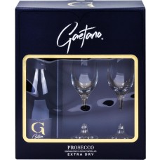 Вино игристое GAETANO Prosecco Extra Dry Венето DOC белое сухое, п/у + 2 бокала, 0.75л, Италия, 0.75 L