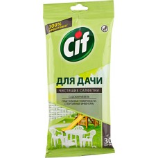 Влажные салфетки CIF Чистящие Для дачи Универсальные, Россия, 30 шт