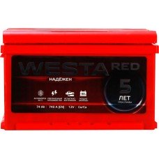 Купить Батарея аккумуляторная WESTA RED 6ст-74 обратная полярность, Россия в Ленте