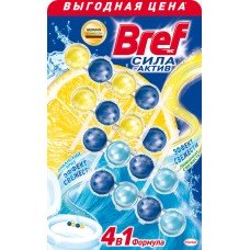 Блок для унитаза BREF Сила-Актив Лимонная свежесть и Океанский бриз, 4x50г, Сербия, 200 г