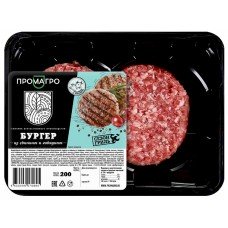 Купить Бургер ПРОМАГРО из свинины и говядины ГМС, охл, Россия, 200 г в Ленте