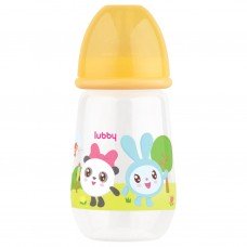 Бутылочка LUBBY Малышарики д/кормления с молоч.соской от 0мес 250мл ПП силик 20898, Таиланд