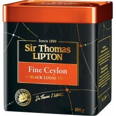 Чай черный SIR THOMAS LIPTON Fine Ceylon листовой, 100г, Россия, 100 г