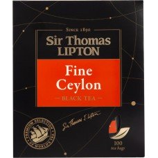 Чай черный SIR THOMAS LIPTON Sir Thomas Fine Ceylon к/уп, Россия, 100 пак