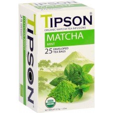 Купить Чай органический матча TIPSON С мятой mint к/уп, Шри-Ланка, 25 пак в Ленте