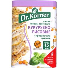 Хлебцы DR KORNER Кукурузно-рисовые с прованскими травами, Россия, 100 г
