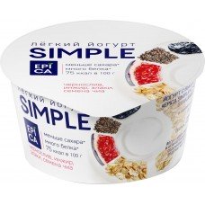 Купить Йогурт EPICA SIMPLE Чернослив, инжир, злаки, чиа 1,6%, без змж, 130г, Россия, 130 г в Ленте