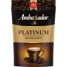 Кофе растворимый AMBASSADOR Platinum, 75г, Россия, 75 г
