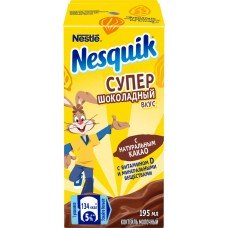 Купить Коктейль молочный NESQUIK Супер шоколадный вкус, без змж, 195мл, Россия, 195 мл в Ленте