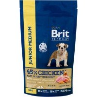 Корм сухой для молодых собак BRIT Premium Junior M, для средних пород, 3кг, Чехия, 3 кг