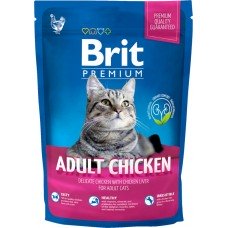 Корм сухой для взрослых кошек BRIT Premium Cat Adult Chicken с мясом курицы, 800г, Чехия, 800 г