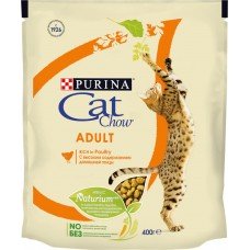 Купить Корм сухой для взрослых кошек PURINA CAT CHOW с домашней птицей, 400г, Россия, 400 г в Ленте