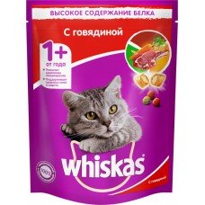 Корм сухой для взрослых кошек WHISKAS Подушечки с говяжьим паштетом, 800г, Россия, 800 г