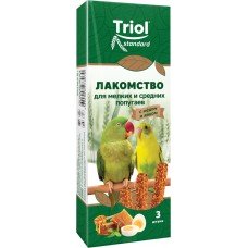 Купить Лакомство для мелких и средних попугаев TRIOL с медом и яйцом, 80г, Россия, 80 г в Ленте