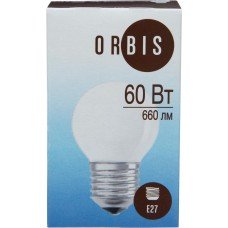 Купить Лампа накал. ORBIS Шар 60W Е27 матовая, Россия в Ленте