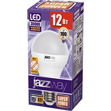 Купить Лампа светодиодная JAZZWAY 12Вт E27, матовая, холодный свет, груша, Китай в Ленте