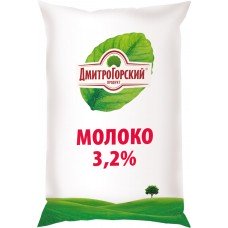 Молоко ДМИТРОГОРСКИЙ ПРОДУКТ паст. питьевое 3,2% п/э без змж, Россия, 900 мл
