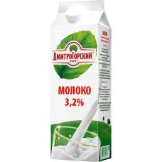 Молоко ДМИТРОГОРСКИЙ ПРОДУКТ паст. питьевое 3,2% т/п без змж, Россия, 950 мл